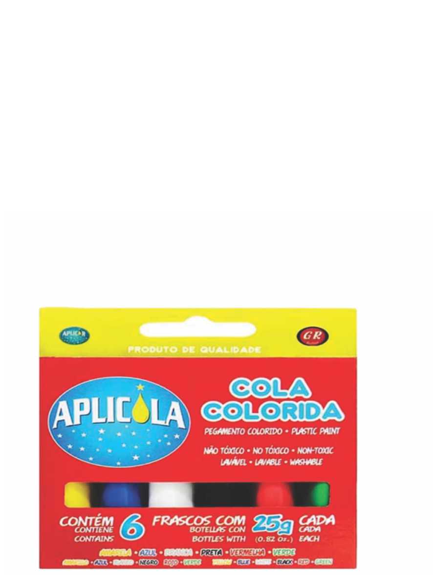 Cola Colorida 25gr Cores Variadas Aplicola 16923 Ref. 6209 