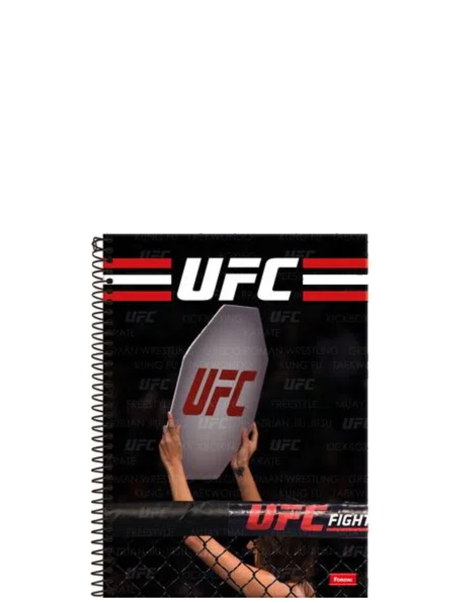 Caderno Capa Dura 1x1 96 Folhas UFC Foroni Ref. 7678 