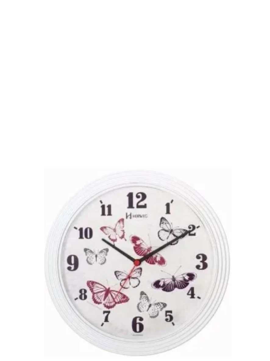 Relógio para Parede Borboletas 24cm Branco Ref. 8166 