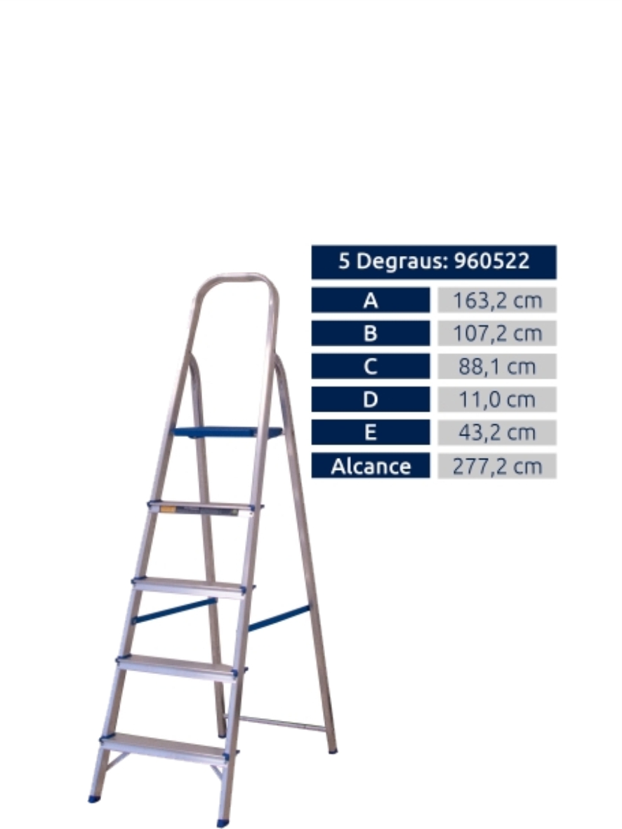 Escada Residencial 5 Degraus Alumasa Ref. 8507 