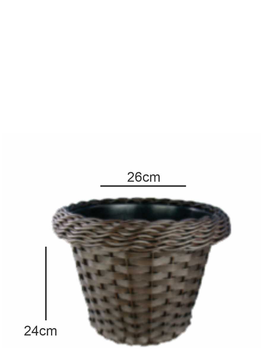 Vaso Sintético de Plástico 28 com Borda Paiol Artesanal Ref. 6777 