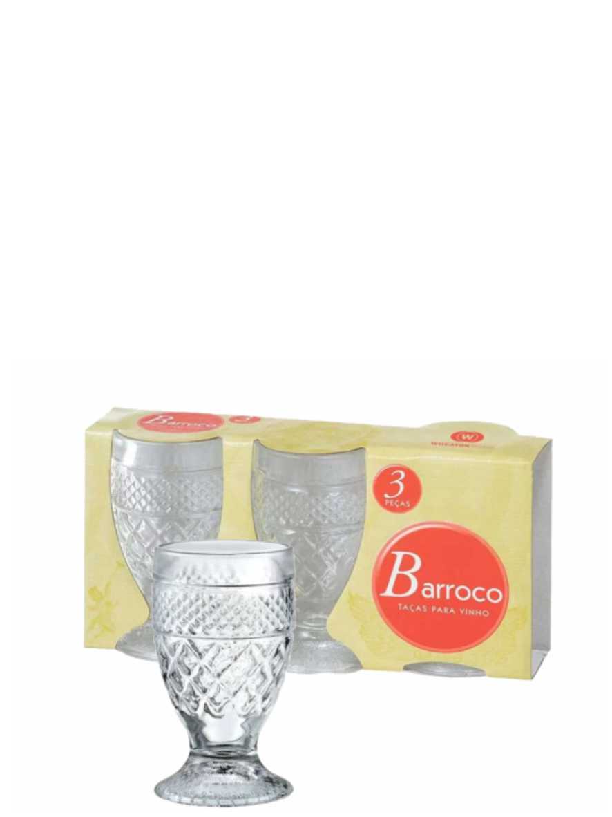 Conjunto 3 Taças para Vinho Barroco Wheaton Ref. 541