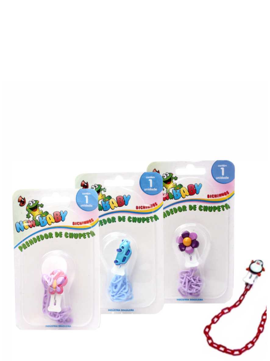 Prendedor de Chupeta Bichinhos Newbaby Ref. 1531