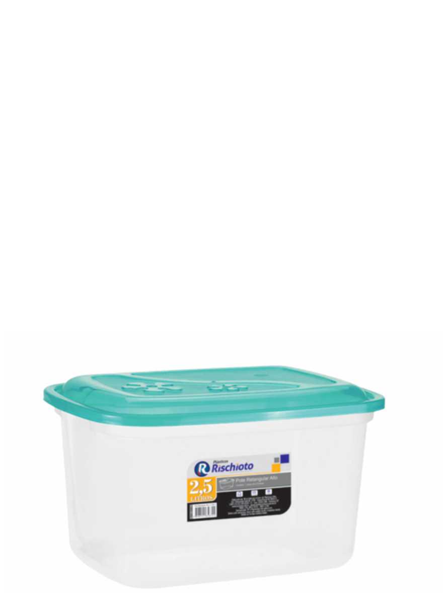 Pote Retangular Alto 2,5L Transparente Rischioto Ref. 598 