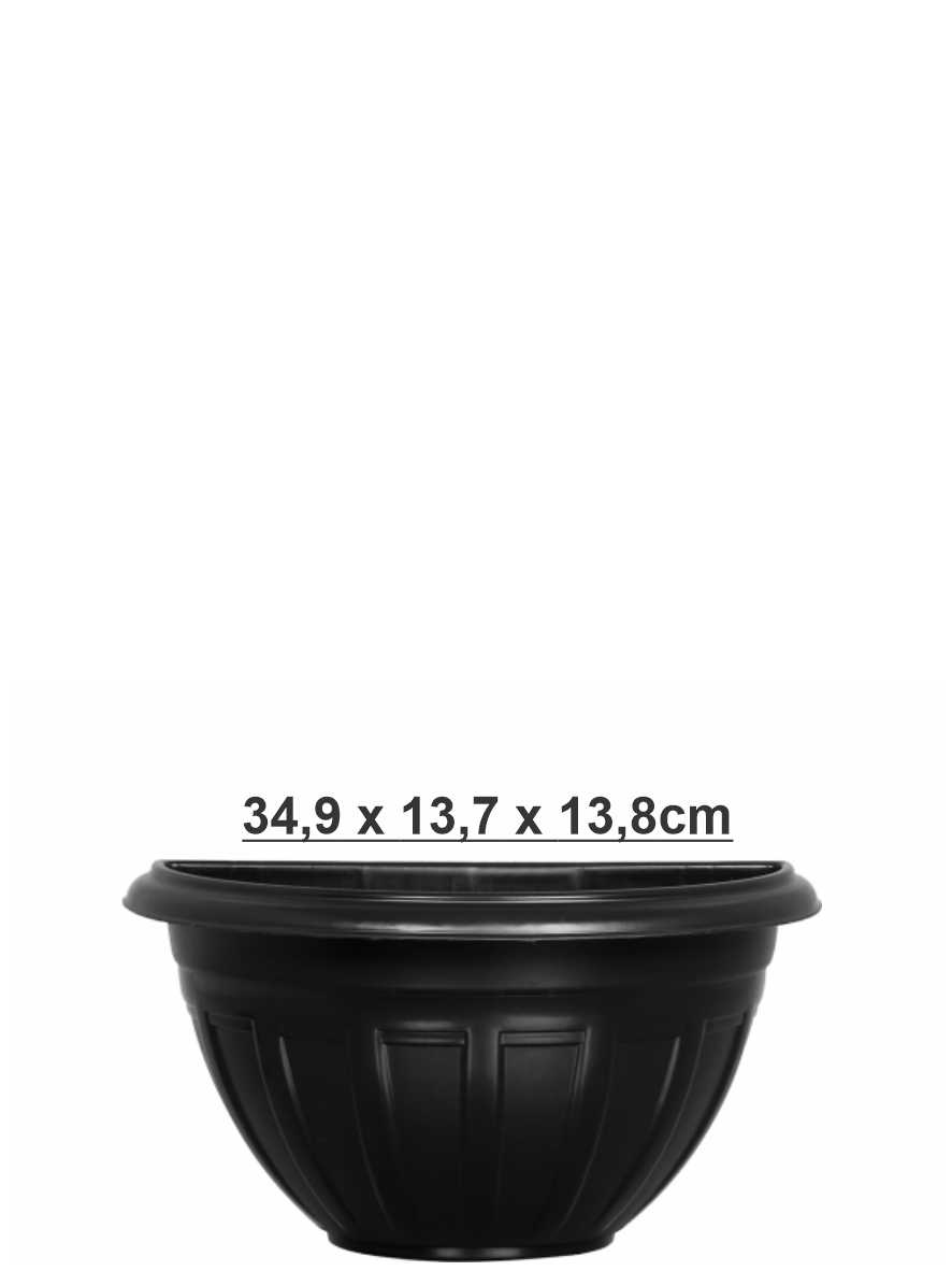 Vaso De Parede 1,7 Litros Preto Rischioto Ref. 3097 