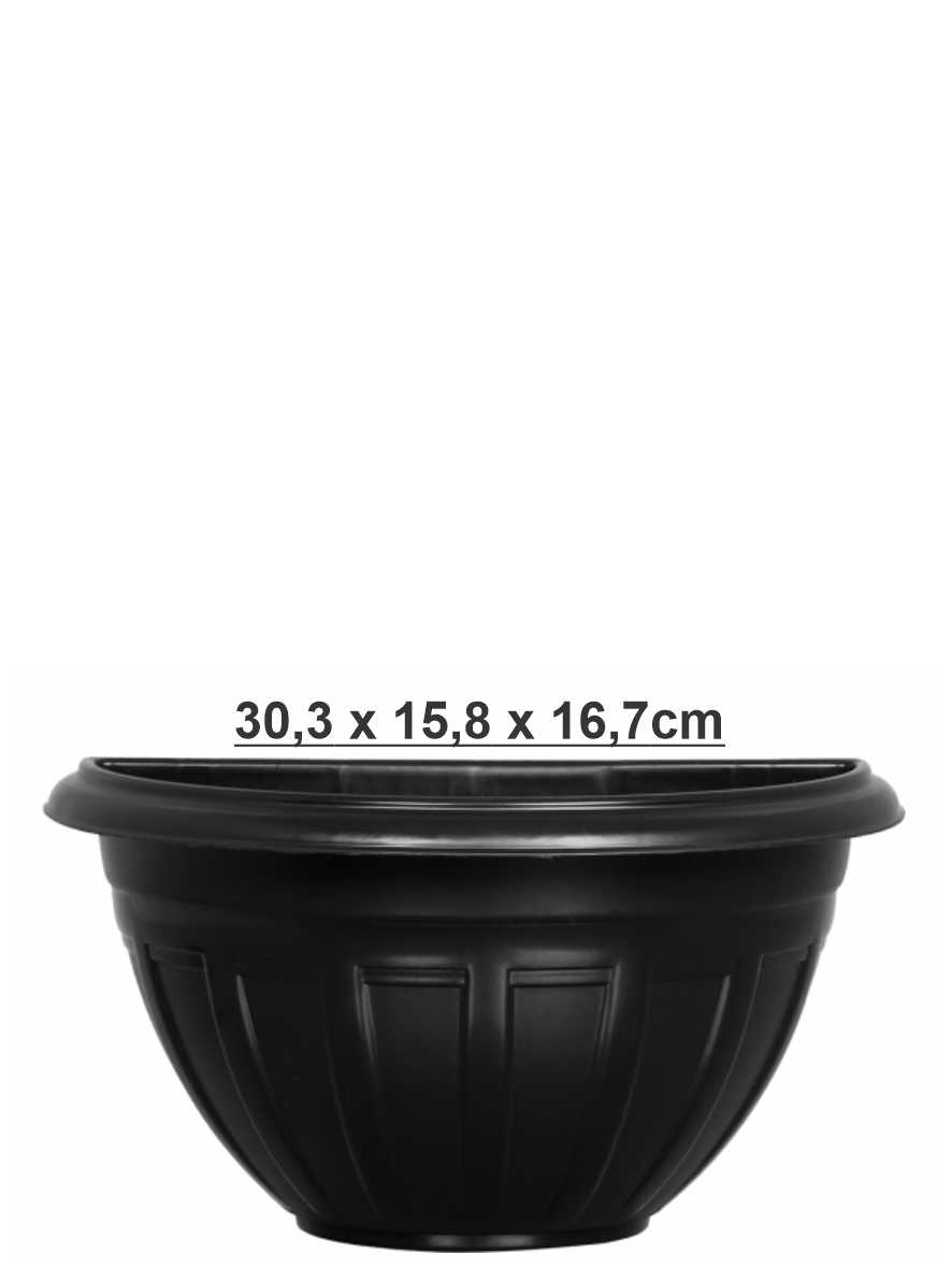 Vaso De Parede 3,3 Litros Preto Rischioto Ref. 4000 