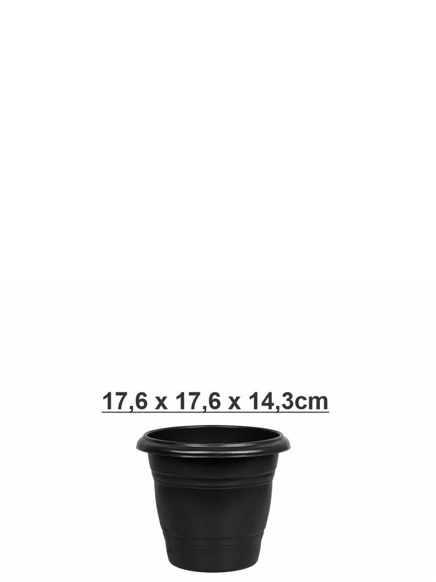 Vaso Redondo N.17 Preto Rischioto Ref. 510 