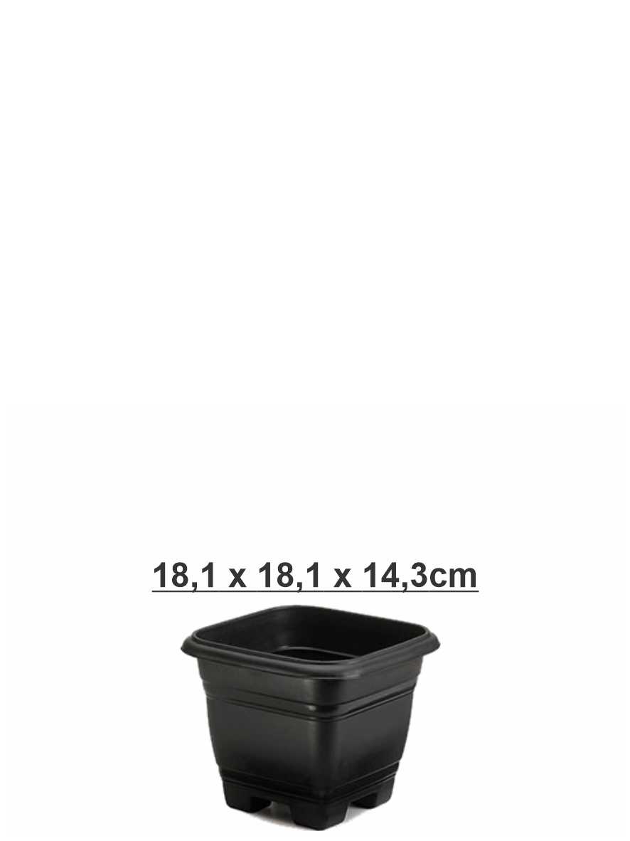 Vaso Quadrado N.17 Preto Rischioto Ref. 512 