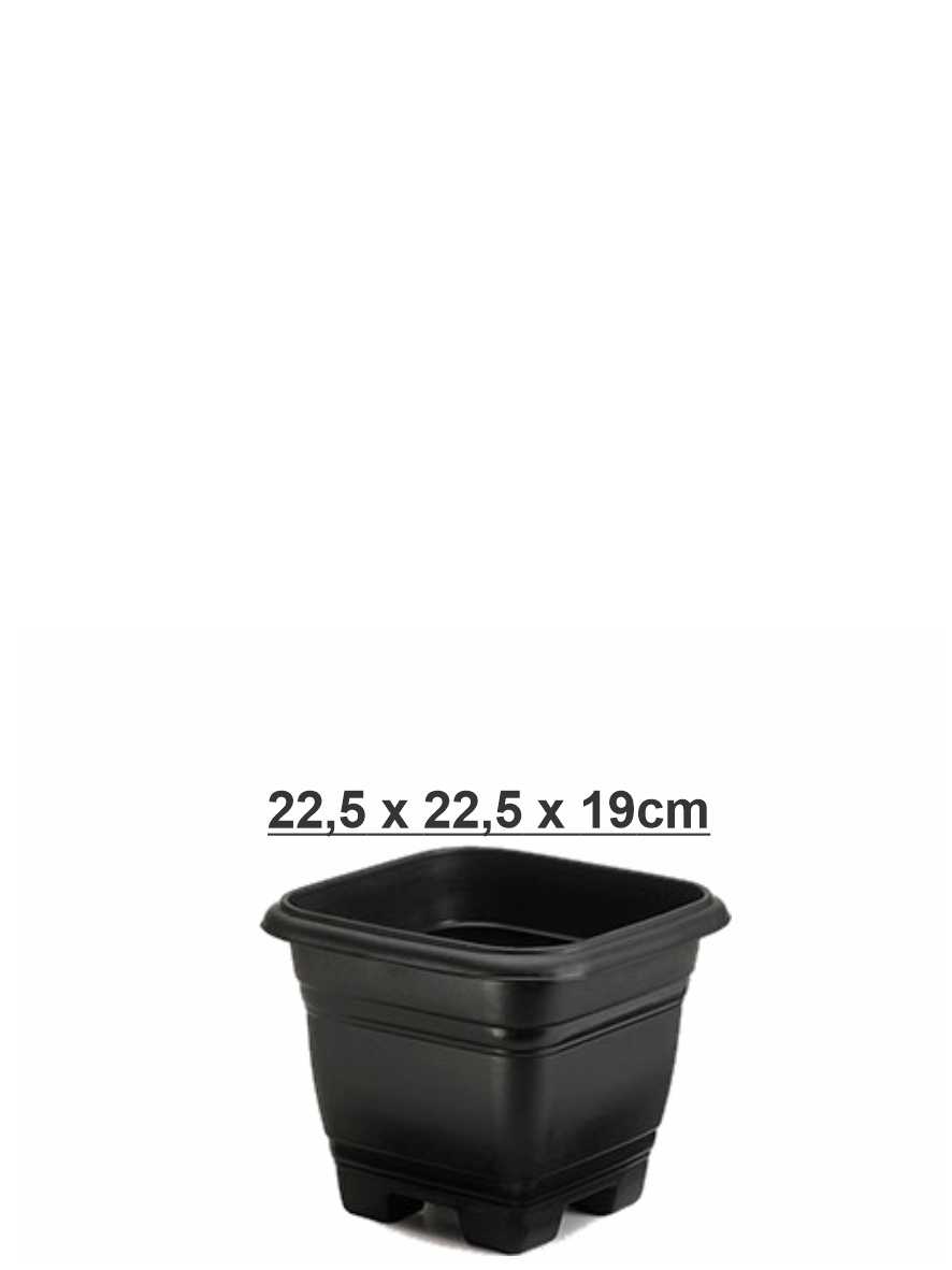 Vaso Quadrado N.22 Preto Rischioto Ref. 513 