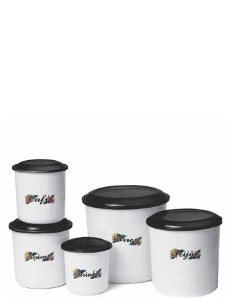 Conjunto Mantimentos 5 Peças Decorado Ercaplast Ref. 1490 