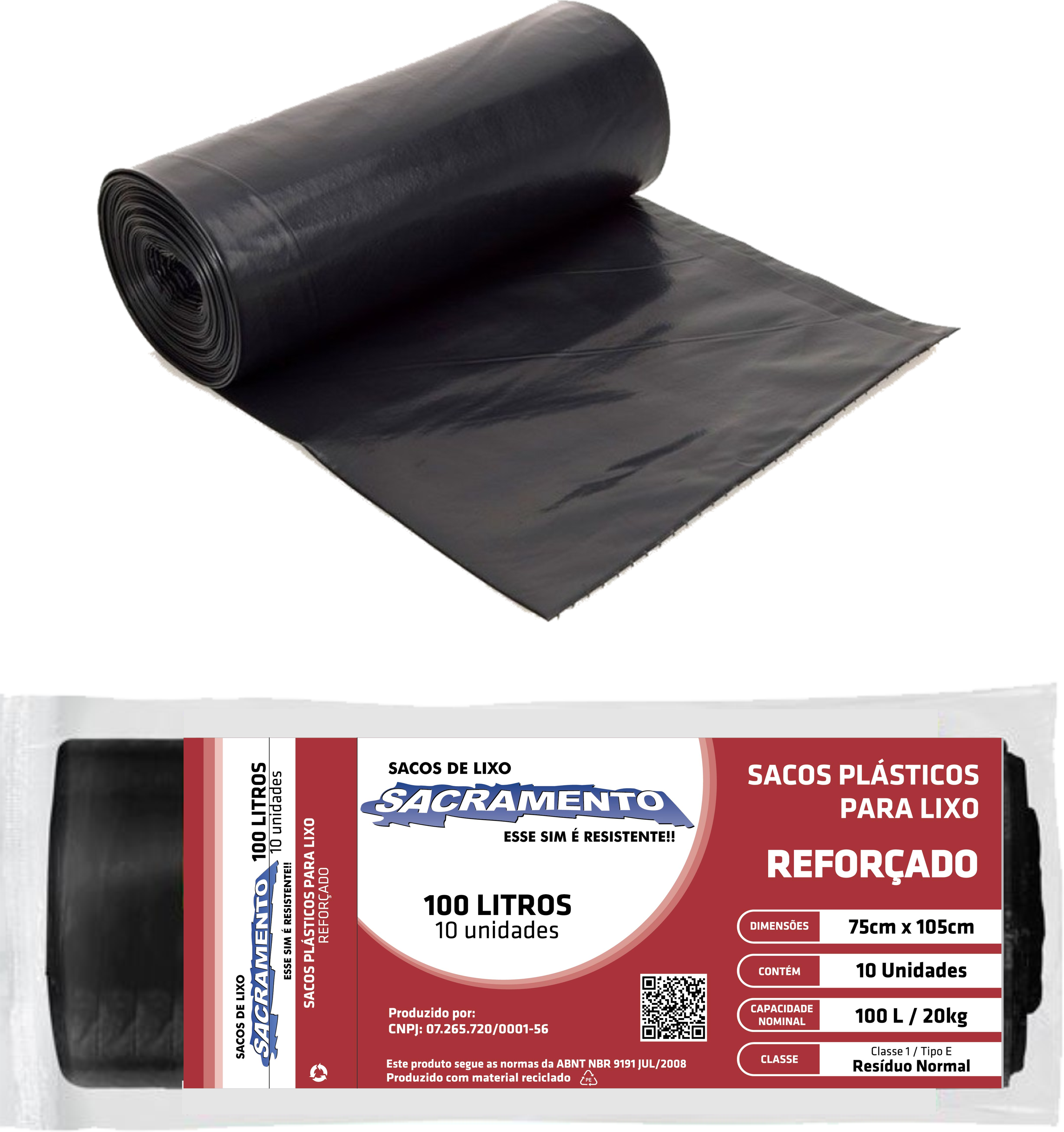 Saco para Lixo de 100 Litros Sacramento Ref. 4014 